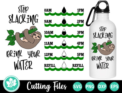 Water Bottle SVG | Sloth SVG SVG TrueNorthImagesCA 