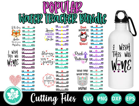 Water Bottle Tracker SVG Bundle SVG TrueNorthImagesCA 
