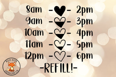 Water Bottle Tracker SVG DXF PNG Cut File SVG RedFoxDesignsUS 