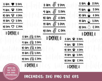 water bottle tracker svgs, water tracker svg, heart water tracker svg, water bottle tracker clipart, drink your water svg, dog paw print svg SVG WildOakSVG 