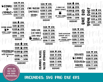water bottle tracker svgs, water tracker svg, heart water tracker svg, workout svg, funny svg, drink your water svg, gym svg, cardio svg, SVG WildOakSVG 