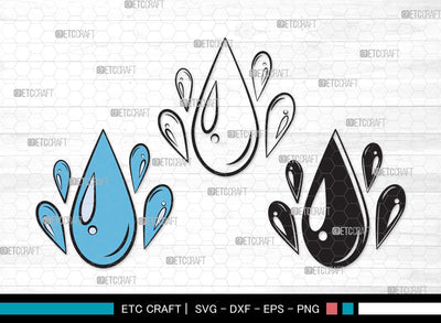 Water Droplets SVG | Droplets Svg | Drop Svg | Raindrop Svg | Water Droplets Clipart SVG ETC Craft 