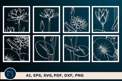 water Lily Metal Wall Art SVG bundle SVG MD JOYNAL ABDIN 