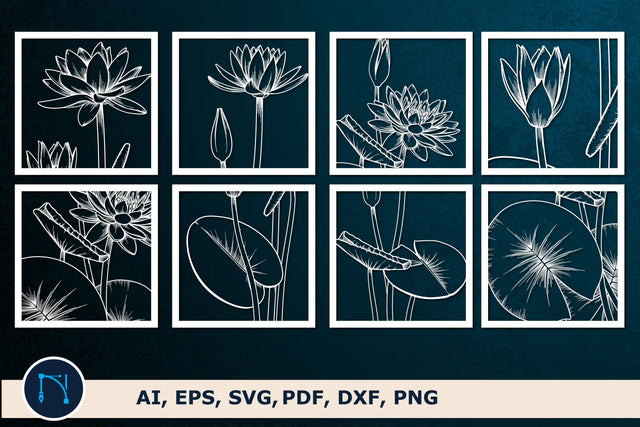 water Lily Metal Wall Art SVG bundle SVG MD JOYNAL ABDIN 