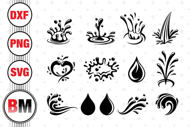 Water Splash SVG, PNG, DXF Files SVG BMDesign 