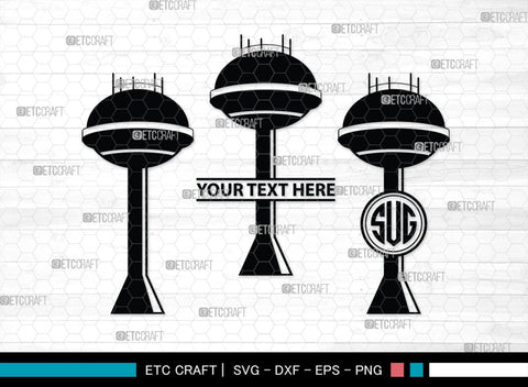 Water Tower Monogram, Water Tower Silhouette, Water Tower SVG, Gilbert Water Tower Svg, Farm Svg, Gruene Tower Svg, Water Svg, SB00447 SVG ETC Craft 