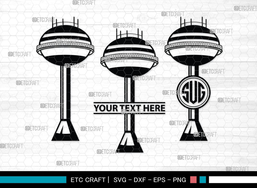 Water Tower Monogram, Water Tower Silhouette, Water Tower SVG, Gilbert ...