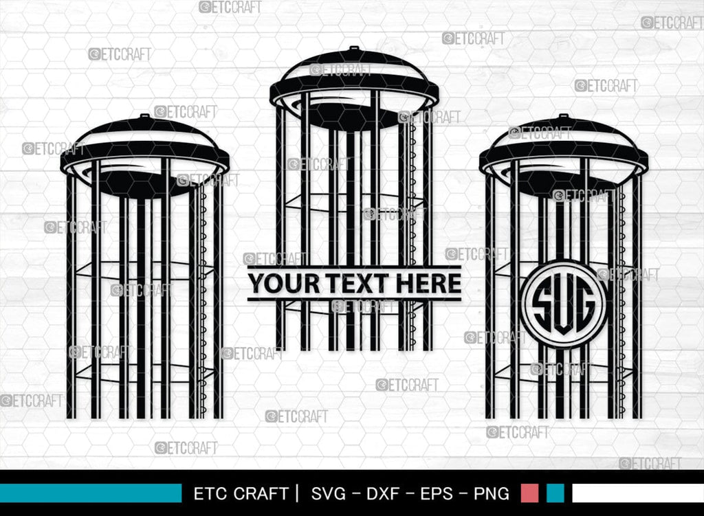 Water Tower Monogram, Water Tower Silhouette, Water Tower SVG, Gilbert ...