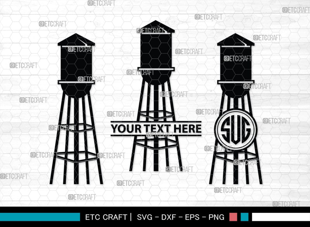 Water Tower Monogram, Water Tower Silhouette, Water Tower SVG, Gilbert ...