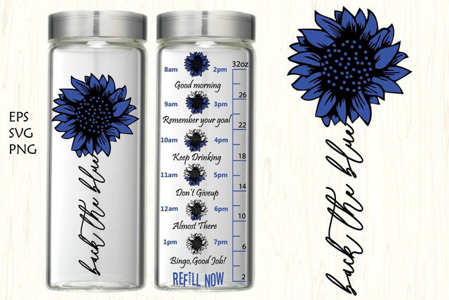 Water tracker Back the blue, sunflower svg, water tracker SVG Paper Switch 