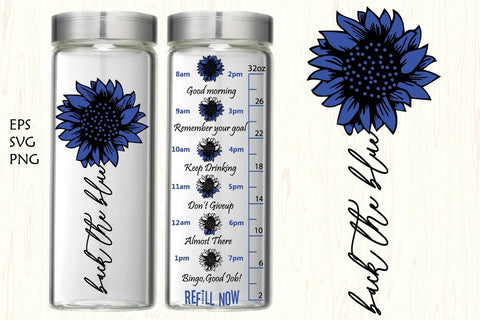 Water tracker Back the blue, sunflower svg, water tracker SVG Paper Switch 