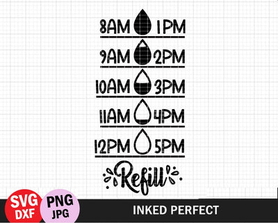 Water Tracker Black SVG Inked Perfect 