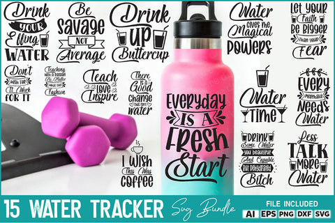 Water Tracker SVG Bundle SVG Rupkotha 