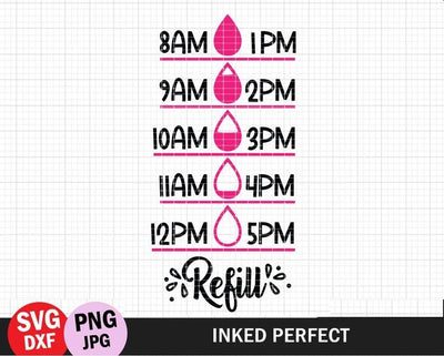 Water Tracker SVG Inked Perfect 