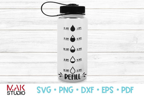 Water tracker svg, Water tracker svg file, Water tracker refill svg, Water tracker refill dxf, Water bottle fitness svg, Water tracker dxf SVG MAKStudion 