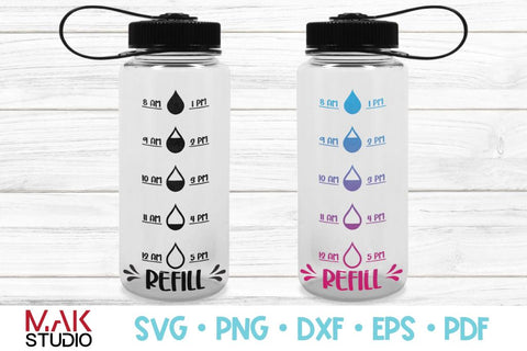 Water tracker svg, Water tracker svg file, Water tracker refill svg, Water tracker refill dxf, Water bottle fitness svg, Water tracker dxf SVG MAKStudion 
