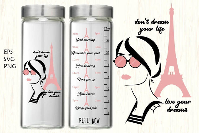 Water tracker, Water tracker svg, woman water tracker SVG Paper Switch 