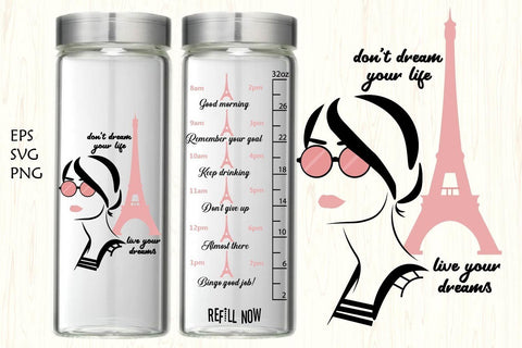 Water tracker, Water tracker svg, woman water tracker SVG Paper Switch 