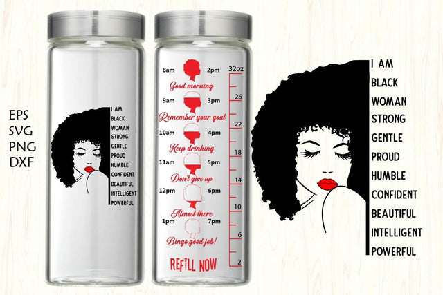 Water tracker, Water tracker svg,black woman water tracker SVG Paper Switch 