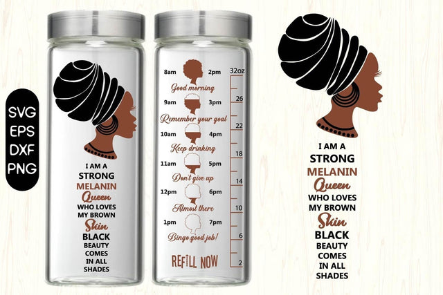 Water tracker, Water tracker svg,black woman water tracker SVG Paper Switch 