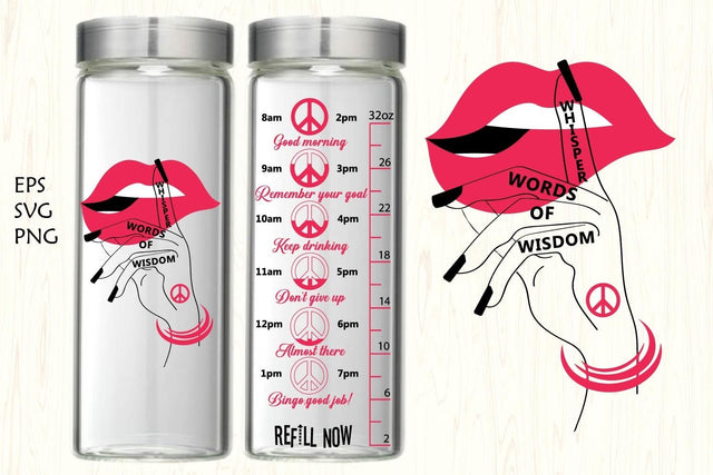 Water tracker, Water tracker svg,lips,lips svg,peace svg SVG Paper Switch 