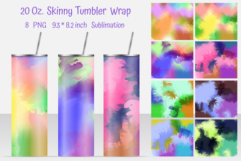 Watercolor 20 Oz Straight Skinny Tumbler Sublimation Design Sublimation Kseniia designer 
