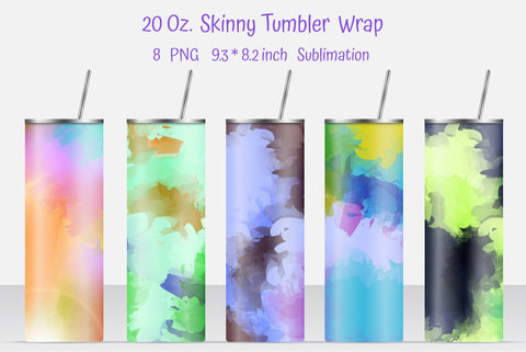 Watercolor 20 Oz Straight Skinny Tumbler Sublimation Design Sublimation Kseniia designer 