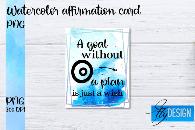 Watercolor Affirmation Cards PNG | Positive Affirmation PNG Sublimation Fly Design 