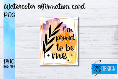 Watercolor Affirmation Cards PNG | Positive Affirmation PNG Sublimation Fly Design 