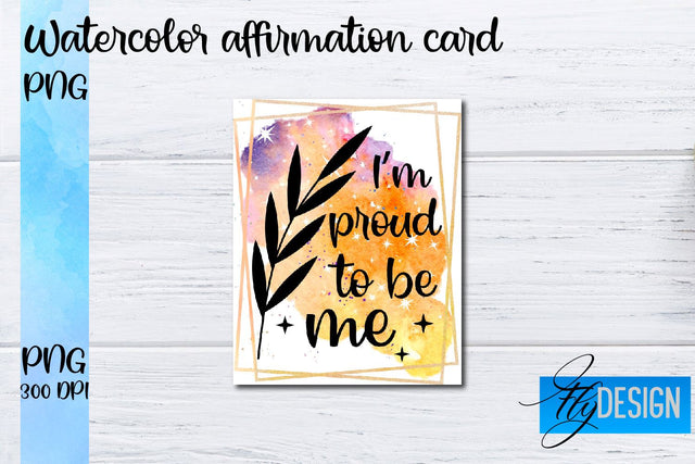 Watercolor Affirmation Cards PNG | Positive Affirmation PNG Sublimation Fly Design 