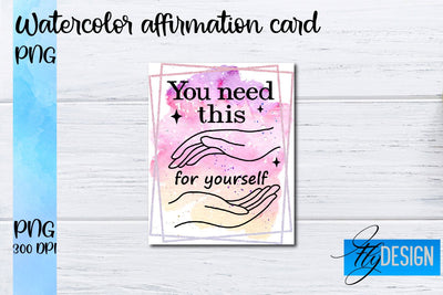 Watercolor Affirmation Cards PNG | Positive Affirmation PNG Sublimation Fly Design 