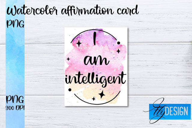 Watercolor Affirmation Cards PNG | Positive Affirmation PNG Sublimation Fly Design 
