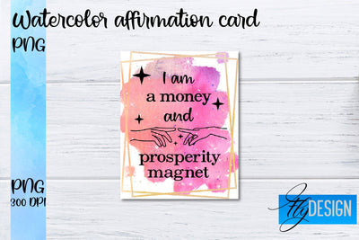 Watercolor Affirmation Cards PNG | Positive Affirmation PNG Sublimation Fly Design 