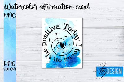 Watercolor Affirmation Cards PNG | Positive Affirmation PNG Sublimation Fly Design 