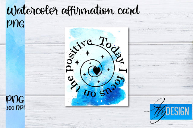 Watercolor Affirmation Cards PNG | Positive Affirmation PNG Sublimation Fly Design 