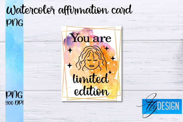 Watercolor Affirmation Cards PNG | Positive Affirmation PNG Sublimation Fly Design 