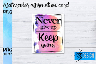 Watercolor Affirmation Cards PNG | Positive Affirmation PNG Sublimation Fly Design 