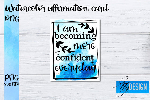 Watercolor Affirmation Cards PNG | Positive Affirmation PNG Sublimation Fly Design 