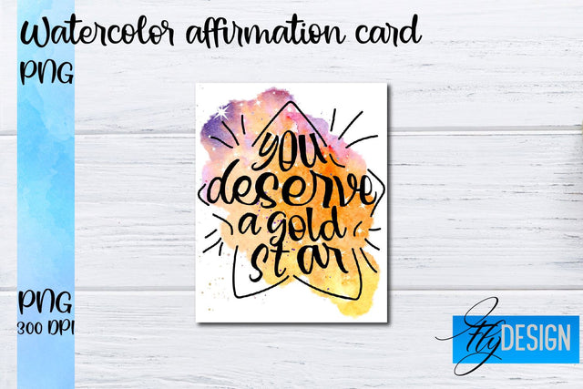 Watercolor Affirmation Cards PNG | Positive Affirmation PNG Sublimation Fly Design 