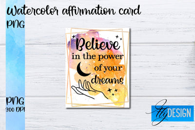 Watercolor Affirmation Cards PNG | Positive Affirmation PNG Sublimation Fly Design 