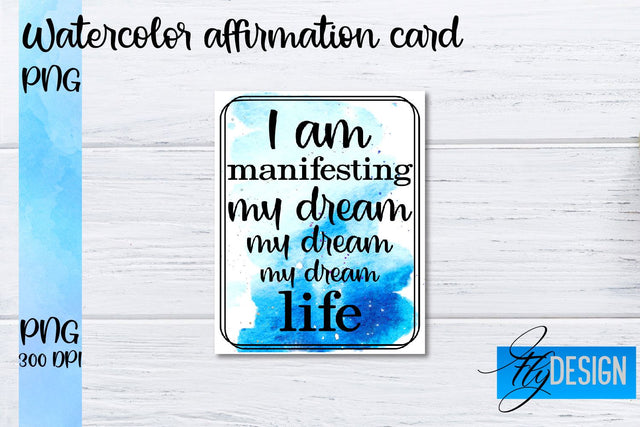 Watercolor Affirmation Cards PNG | Positive Affirmation PNG Sublimation Fly Design 