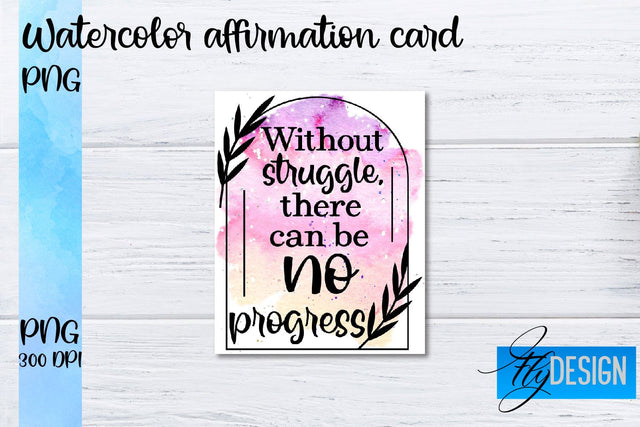 Watercolor Affirmation Cards PNG | Positive Affirmation PNG Sublimation Fly Design 