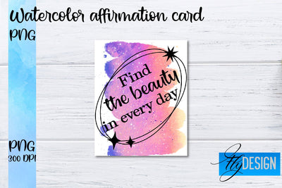 Watercolor Affirmation Cards PNG | Positive Affirmation PNG Sublimation Fly Design 