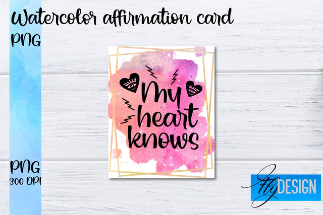Watercolor Affirmation Cards PNG | Positive Affirmation PNG Sublimation Fly Design 