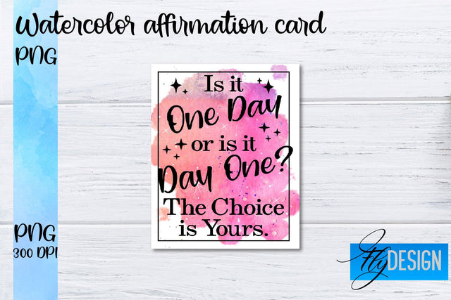 Watercolor Affirmation Cards PNG | Positive Affirmation PNG Sublimation Fly Design 