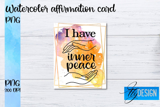 Watercolor Affirmation Cards PNG | Positive Affirmation PNG Sublimation Fly Design 