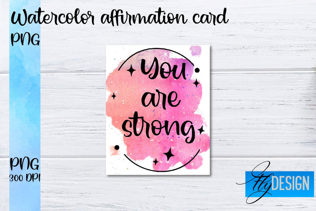 Watercolor Affirmation Cards PNG | Positive Affirmation PNG Sublimation Fly Design 