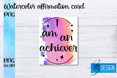 Watercolor Affirmation Cards PNG | Positive Affirmation PNG Sublimation Fly Design 