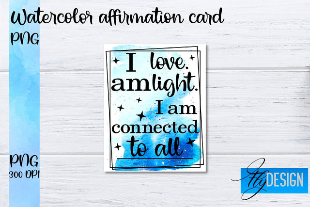 Watercolor Affirmation Cards PNG | Positive Affirmation PNG Sublimation Fly Design 