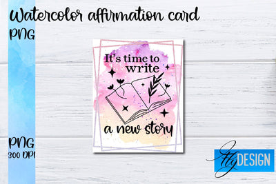 Watercolor Affirmation Cards PNG | Positive Affirmation PNG Sublimation Fly Design 